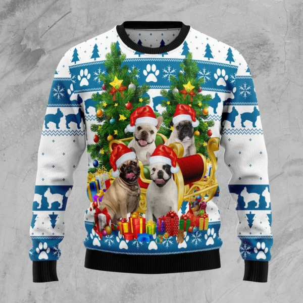 french bulldog greeting ugly christmas sweater cute xmas apparel.webp