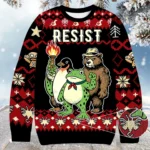 Frog Bear Penguin Resist Christmas Ugly Swea