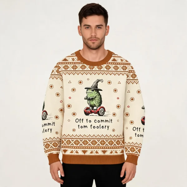 Frog Off To Commit Tom Foolery Ugly Sweater Tr