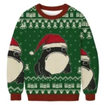 Frog Wearing Santa Hat Green Christmas Ugly Sweater Christmas