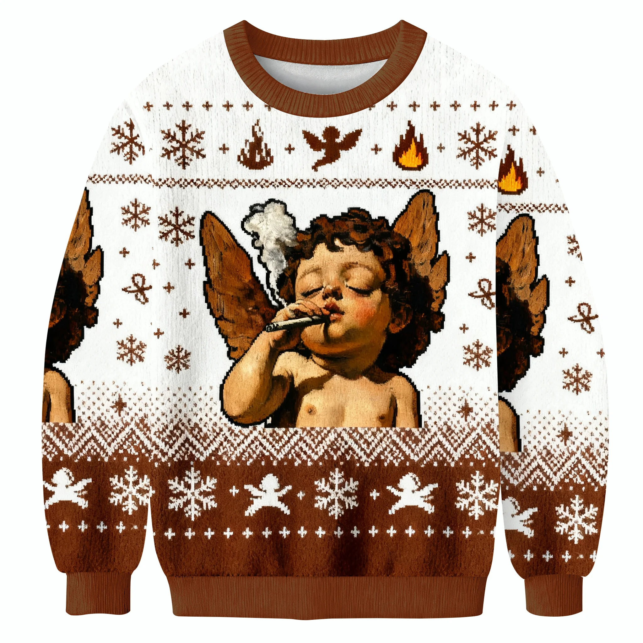 funny cherub smoking a cigarette ugly sweater festive outfits unique.webp funny cherub smoking a cigarette ugly sweater festive outfits unique.webp