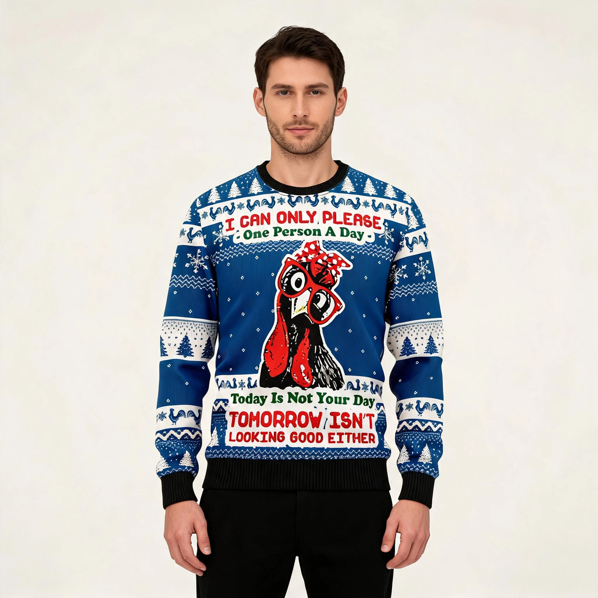 Funny Chicken Ugly Christmas Sweater I Can Onl Funny Chicken Ugly Christmas Sweater I Can Onl