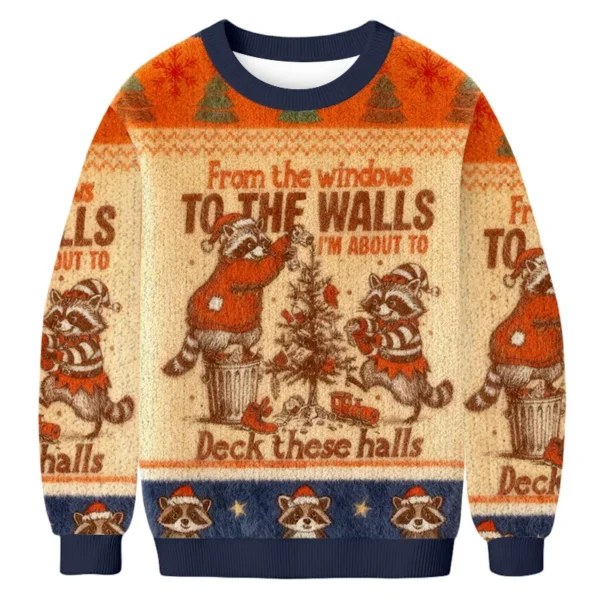 funny christmas raccoon digital design christmas ugly sweater xmas.webp