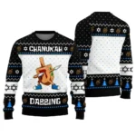Funny Dabbing Dreidel Hanukkah Ugly Sweater Bl