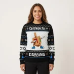 Funny Dabbing Dreidel Hanukkah Ugly Sweater Bl