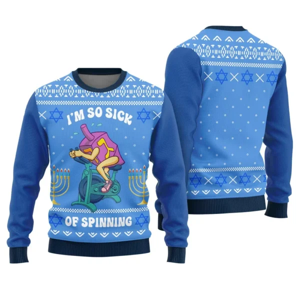 funny dreidel ugly hanukkah sweater exclusive christmas sweater merch.webp