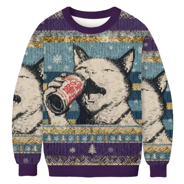 funny drink cat meme ugly sweater xmas clothing christmas gift for.webp