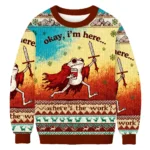 Funny Frog Worker Okay I’m Here Ugly Sweater Holiday Wear Unique Gift