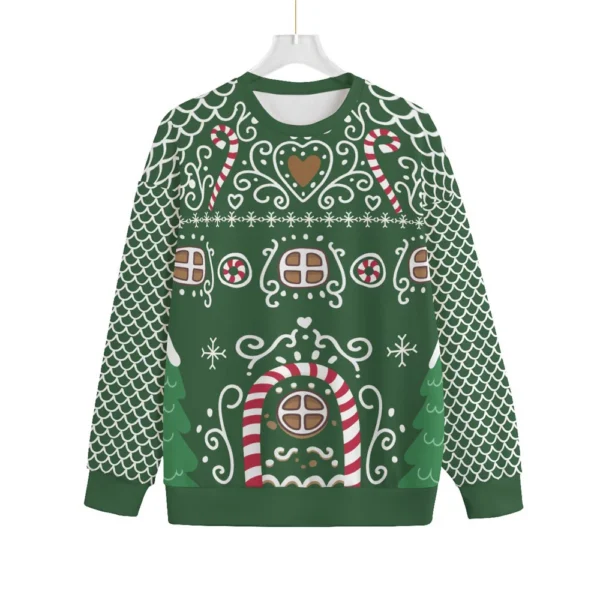 funny gingerbread house plus size christmas sweater exclusive.webp