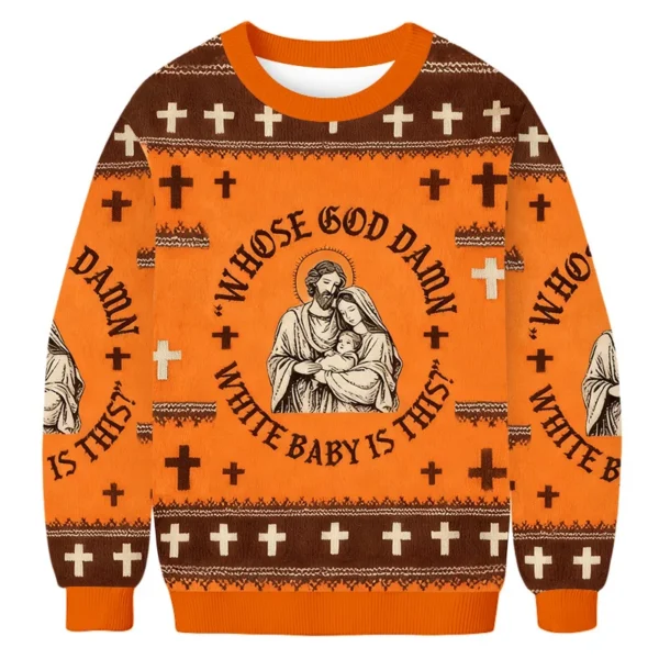 funny jesus meme ugly sweater christian themed christmas clothing.webp