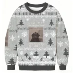 Funny Melancholy Cat Christmas Ugly Sweater Fe