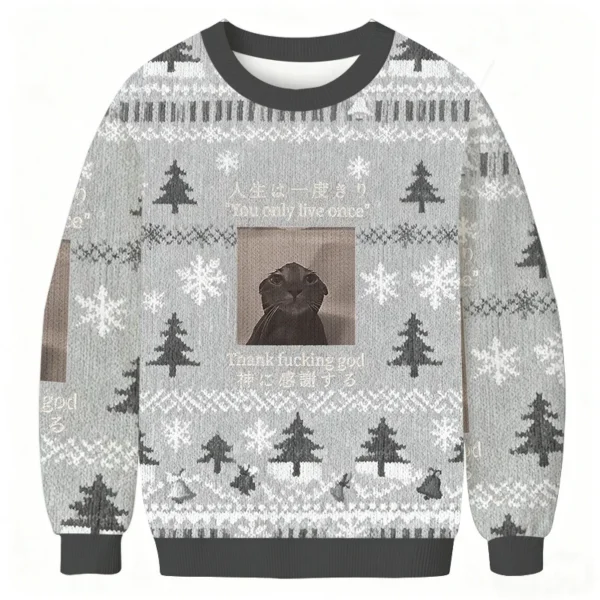 funny melancholy cat christmas ugly sweater festive wear christmas.webp