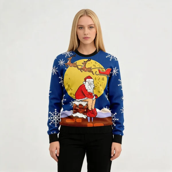 Funny Santa Xmas Ugly Christmas Sweater Cool X
