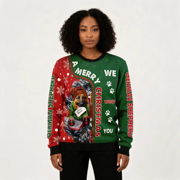 German Shepherd Merry Christmas Ugly Christmas