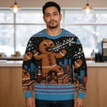 Gingerbread Monster Christmas Ugly Sweater Holiday Apparel Xmas Gift