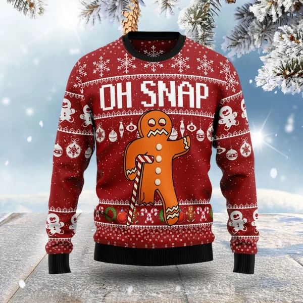 gingerbread oh snap ugly christmas sweater holiday clothing xmas gift.webp