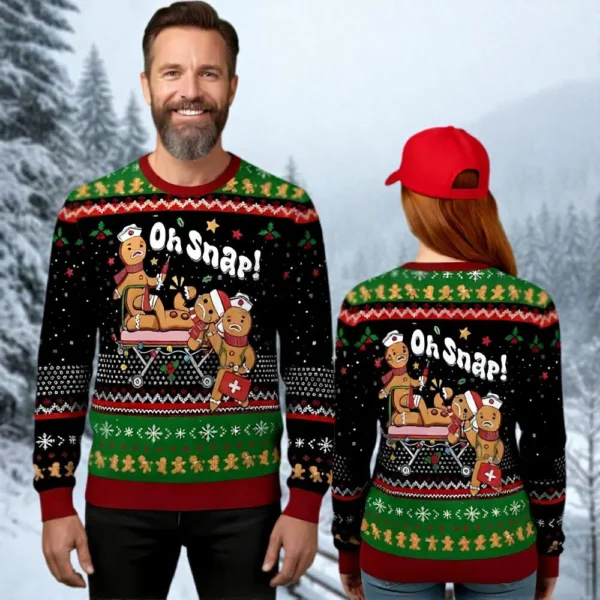 gingerbread ugly christmas sweater oh snap xmas wear christmas gift.webp