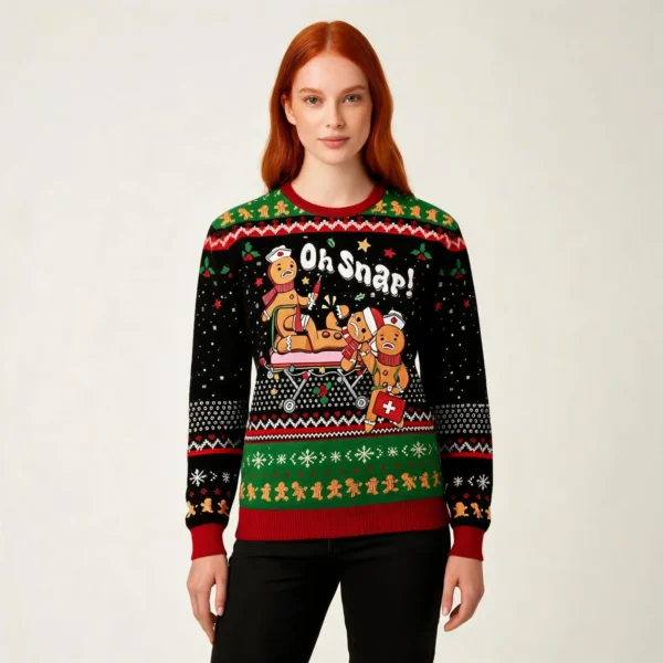 Gingerbread Ugly Christmas Sweater Oh Snap X