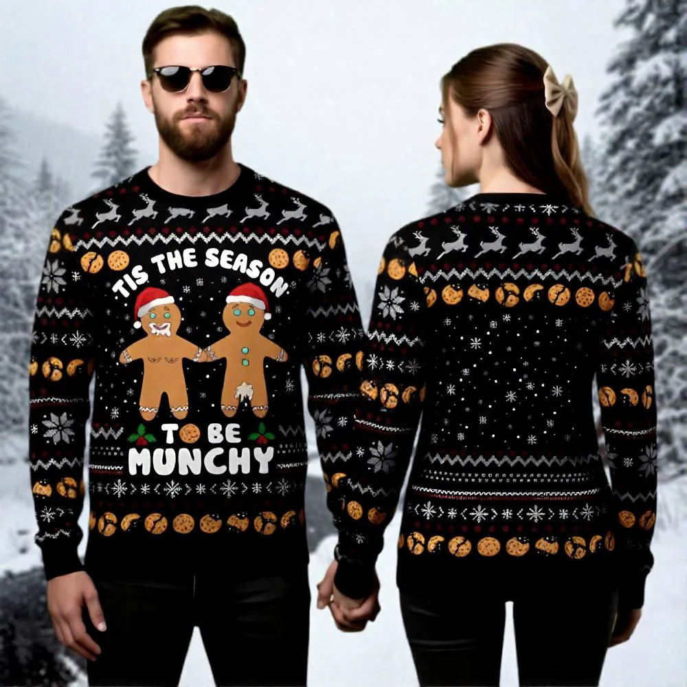 gingerbread ugly christmas sweater tis the season to be munchy.webp gingerbread ugly christmas sweater tis the season to be munchy.webp