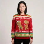 Gingerbread Ugly Christmas Sweater Tis The Season To Be Naughty