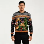 Giraffe And Wreath Ugly Christmas Sweater Anim
