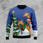 Giraffe Family Xmas Ugly Christmas Sweater Xma
