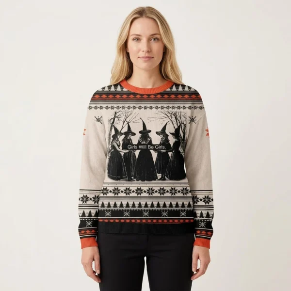 Girls Will Be Girls Witch Ugly Christmas Sweat