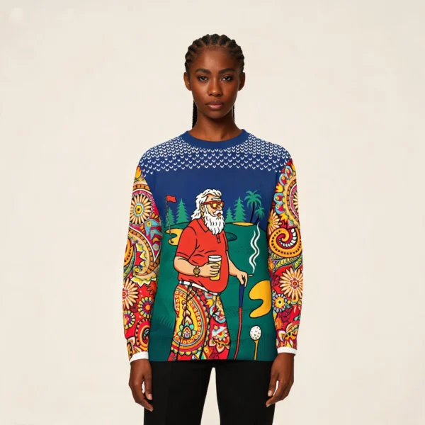 Golf Man Ugly Sweater Christmas Winter Apparel