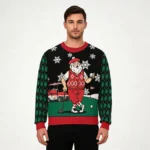 Golfing Santa Claus Ugly Christmas Sweater Spo
