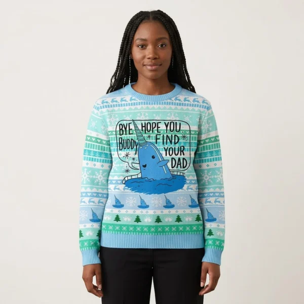 Good Luck Buddy Whale Ugly Christmas Sweatshir