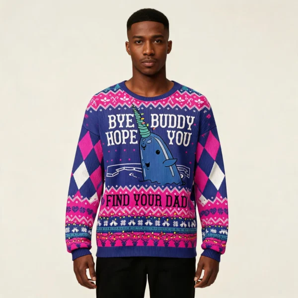Good Luck Buddy Whale Ugly Christmas Sweatshir
