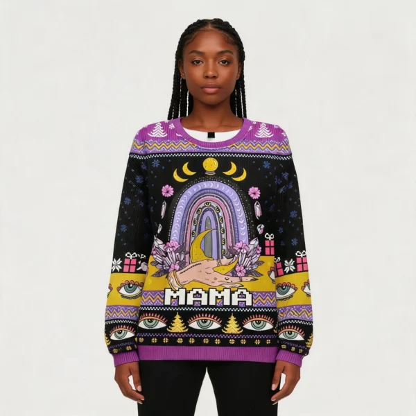 Gothic Mama Rainbow Ugly Christmas Sweatshirts