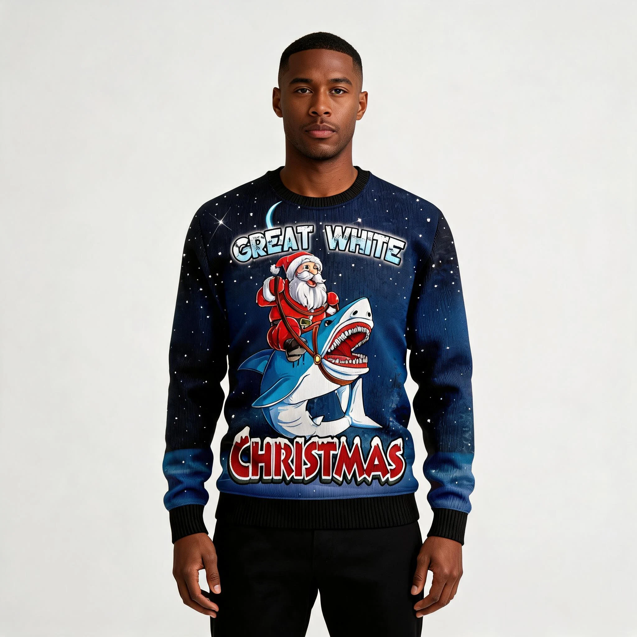 Great White Shark Ugly Christmas Sweater Funny Great White Shark Ugly Christmas Sweater Funny