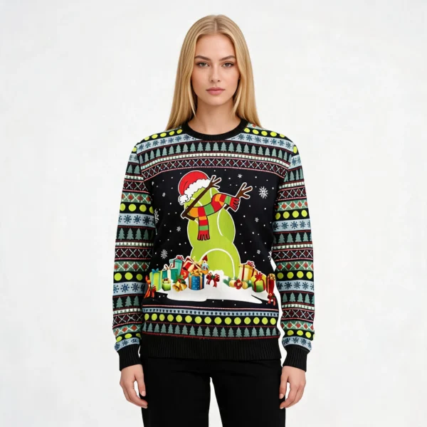 Green Snowman Funny Ugly Xmas Sweaters Funny X