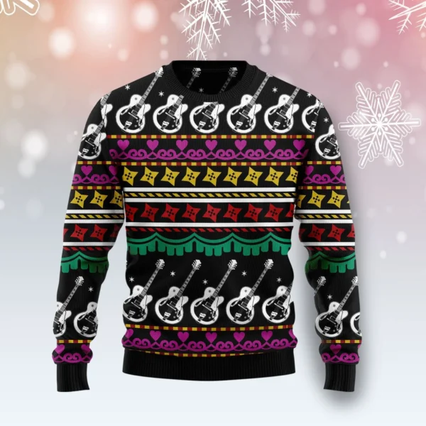 guitar christmas ugly christmas sweater music themed christmas gift.webp