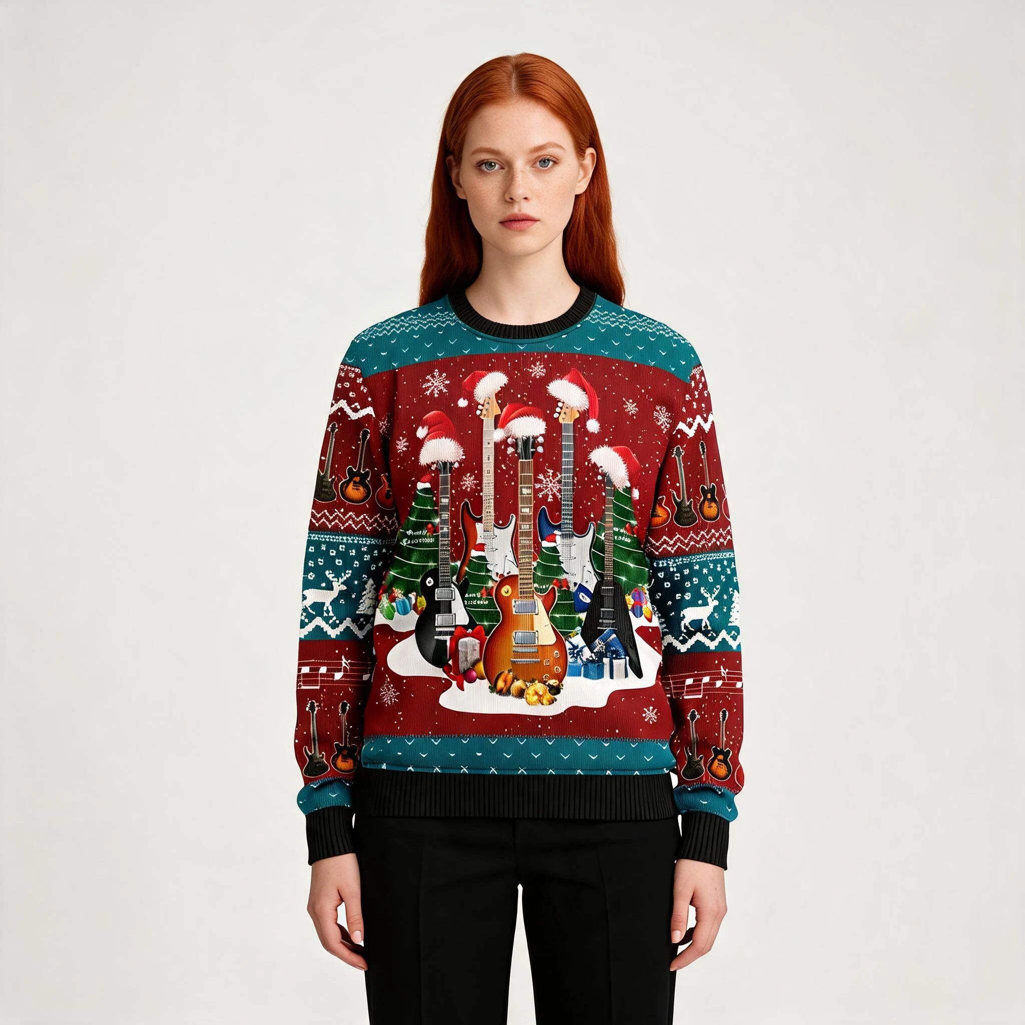 Guitar Christmas Ugly Sweater Holiday Clothing Guitar Christmas Ugly Sweater Holiday Clothing