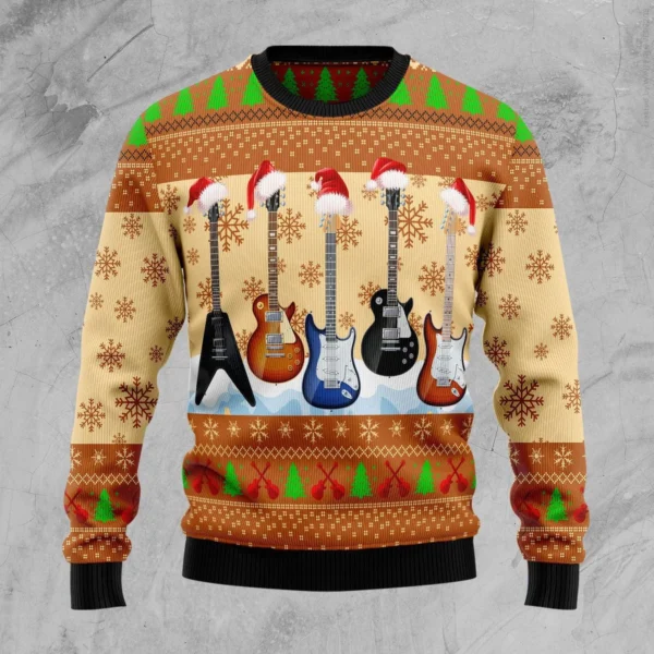 guitar xmas ugly christmas sweater festive clothing cool christmas.webp