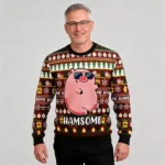 Handsome Cute Pig Ugly Christmas Sweater Animal Design Christmas Gift