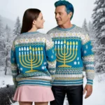 Hanukkah Menorah Christmas Ugly Sweater Christ