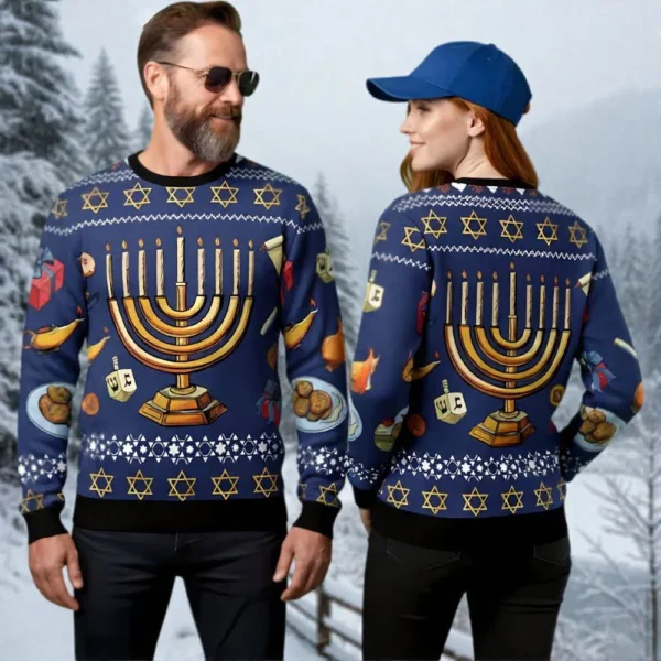 hanukkah menorah christmas ugly sweater holiday apparel xmas gift.webp