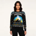 Hilarious Jewnicorn Ugly Hanukkah Sweater Blac