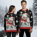 Hockey Santa Ugly Christmas Sweater Xmas Theme
