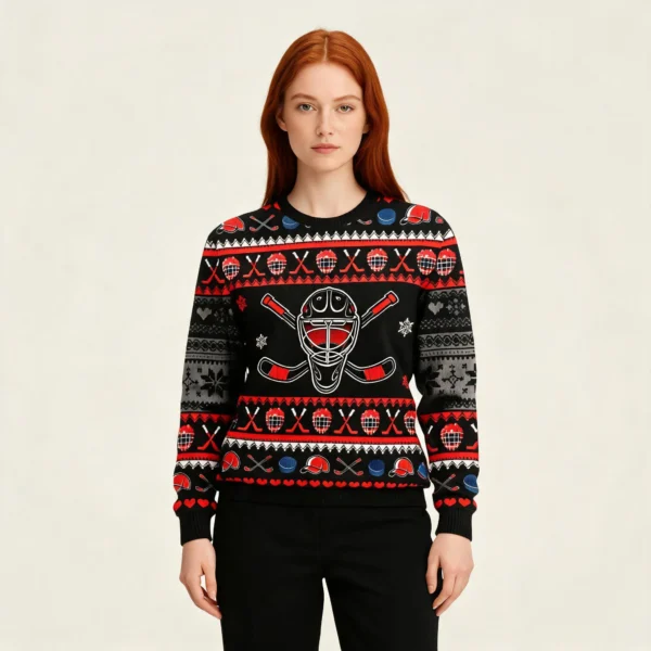 Hockey Ugly Christmas Sweater Sport Themed Fes