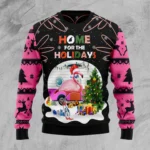 Home For The Holidays Flamingo Ugly Christmas