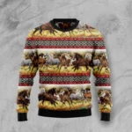 Horse Native American Pattern Ugly Christmas S