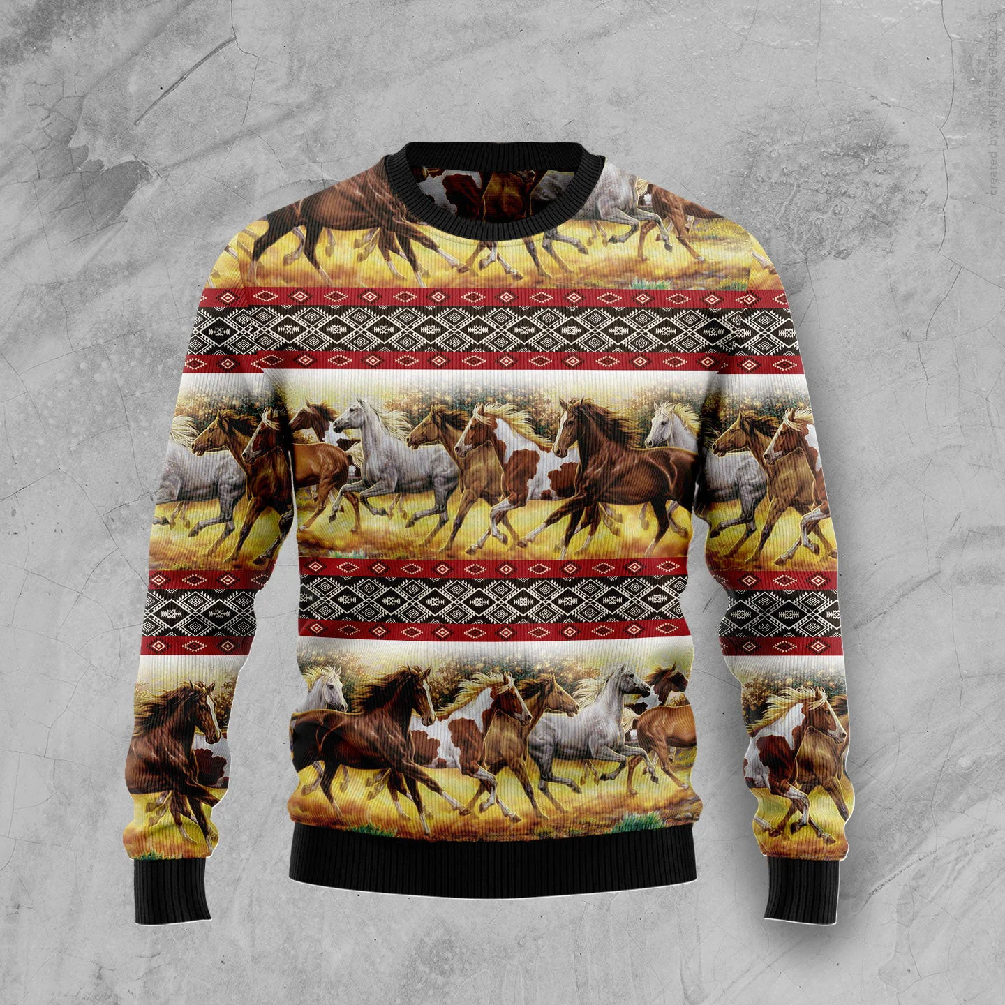 horse native american pattern ugly christmas sweater warm clothing.webp horse native american pattern ugly christmas sweater warm clothing.webp