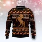 Horse Through Snow Ugly Christmas Sweater Xmas