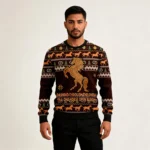 Horse Through Snow Ugly Christmas Sweater Xmas