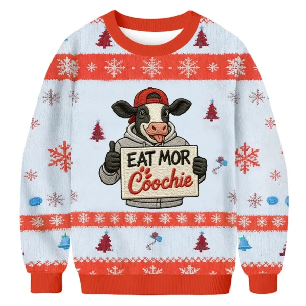 humorous thumbs up cow christmas ugly sweater xmas apparel cool.webp
