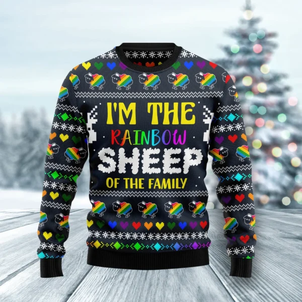 i am the rainbow sheep of family ugly christmas sweater xmas gift.webp